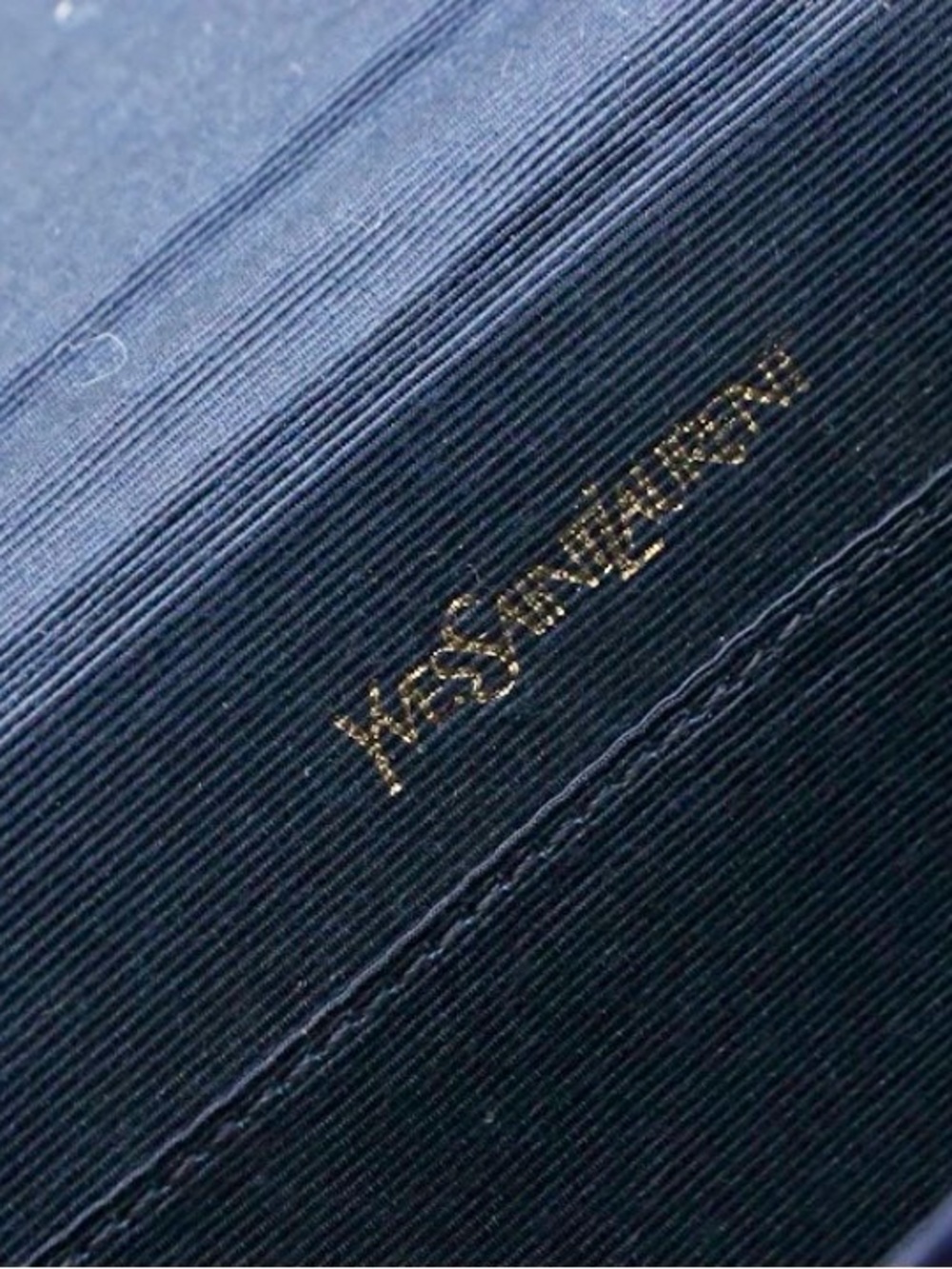 Yves Saint Laurent Blue Velvet Flap Bag with Black Tassels and Cord Strap - Picture 10 of 10